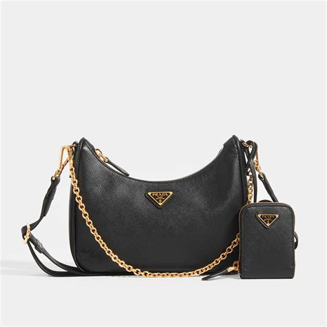 prada hobo re edition black cross body bag|Prada crossbody wallet.